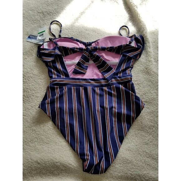 Isabella Rose Broadway One-Piece Navy Blue Multi Striped Women's Size L - Picture 7 of 15